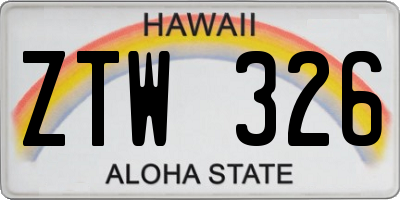 HI license plate ZTW326