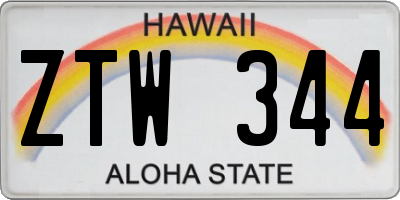 HI license plate ZTW344