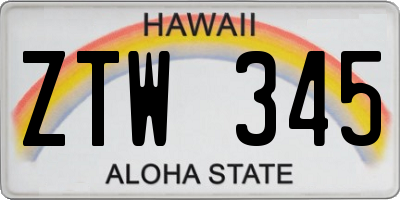 HI license plate ZTW345
