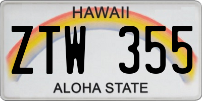 HI license plate ZTW355