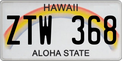 HI license plate ZTW368