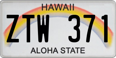 HI license plate ZTW371