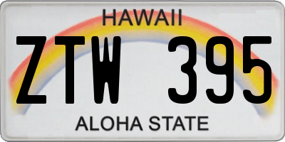 HI license plate ZTW395