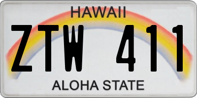 HI license plate ZTW411