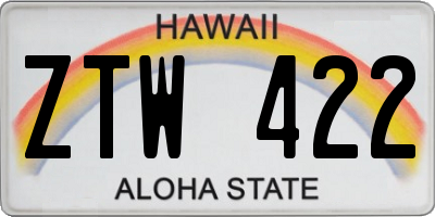 HI license plate ZTW422