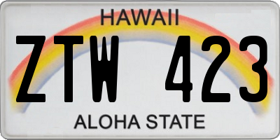 HI license plate ZTW423