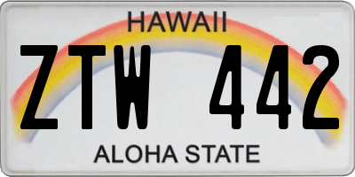 HI license plate ZTW442