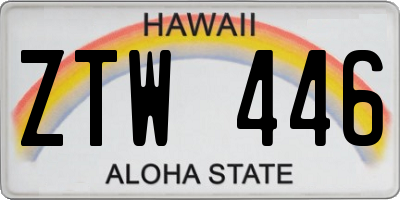 HI license plate ZTW446