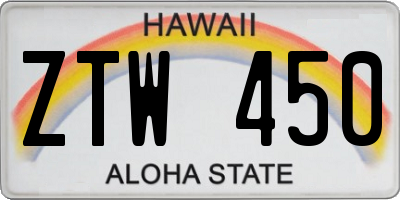 HI license plate ZTW450