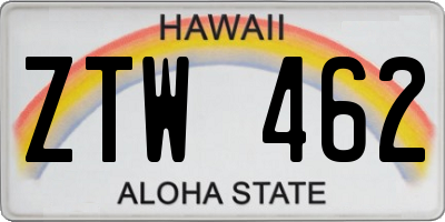HI license plate ZTW462