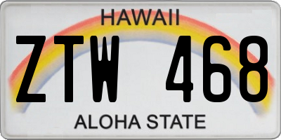 HI license plate ZTW468
