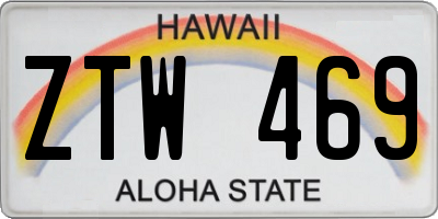 HI license plate ZTW469