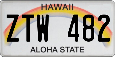 HI license plate ZTW482
