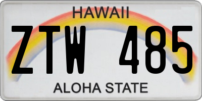 HI license plate ZTW485