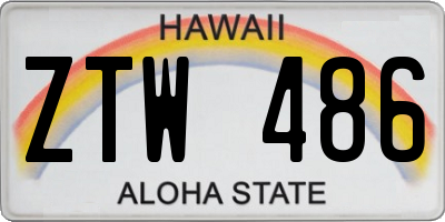 HI license plate ZTW486