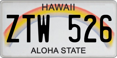 HI license plate ZTW526