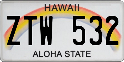 HI license plate ZTW532