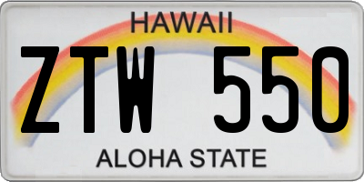 HI license plate ZTW550