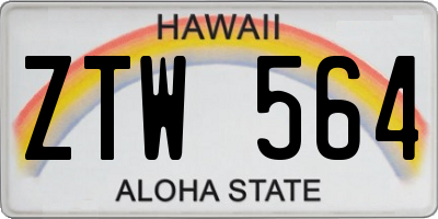 HI license plate ZTW564