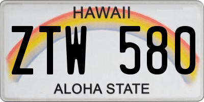 HI license plate ZTW580