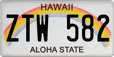 HI license plate ZTW582