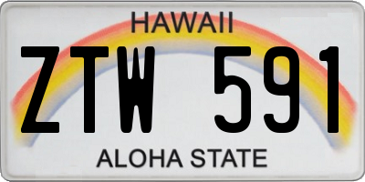 HI license plate ZTW591
