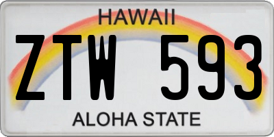 HI license plate ZTW593