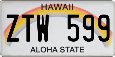 HI license plate ZTW599