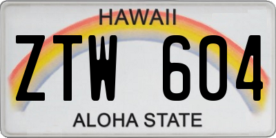 HI license plate ZTW604