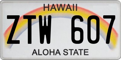 HI license plate ZTW607