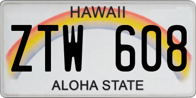 HI license plate ZTW608