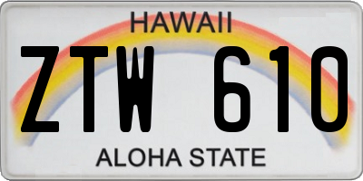 HI license plate ZTW610