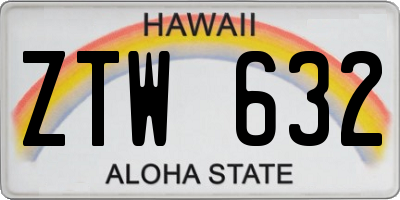 HI license plate ZTW632