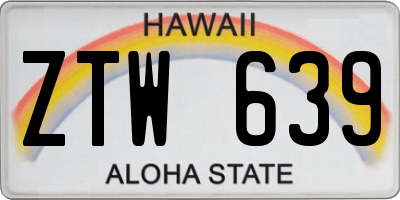 HI license plate ZTW639