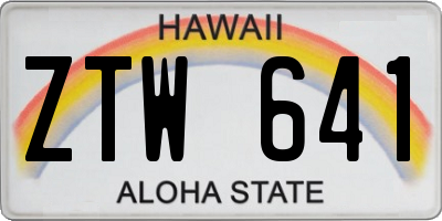 HI license plate ZTW641