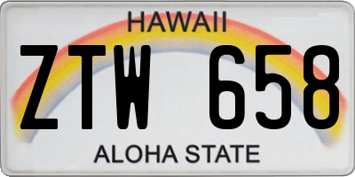 HI license plate ZTW658