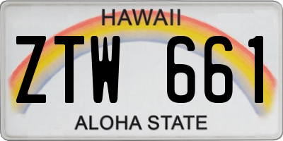 HI license plate ZTW661