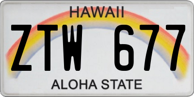 HI license plate ZTW677