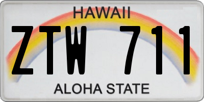 HI license plate ZTW711