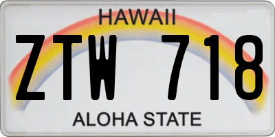 HI license plate ZTW718