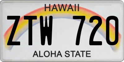 HI license plate ZTW720