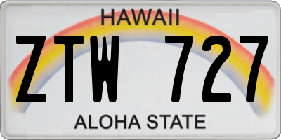 HI license plate ZTW727
