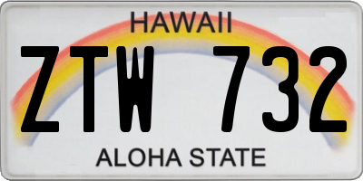 HI license plate ZTW732