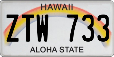 HI license plate ZTW733