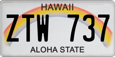 HI license plate ZTW737
