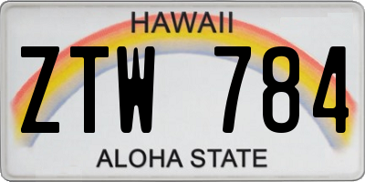 HI license plate ZTW784