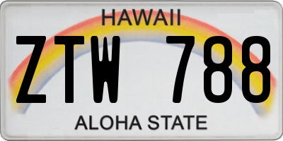 HI license plate ZTW788