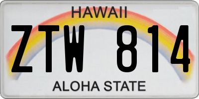 HI license plate ZTW814