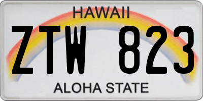 HI license plate ZTW823