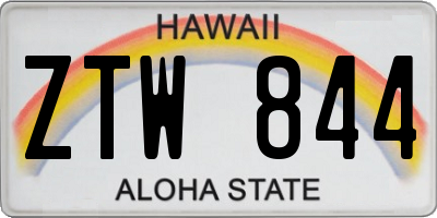 HI license plate ZTW844